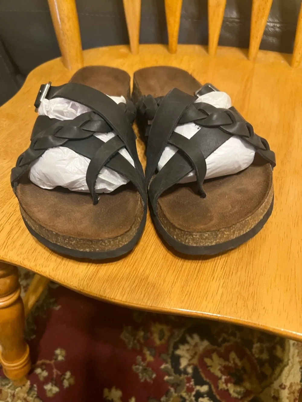 Sonoma Black Braided Strap Slide Sandals - Picture 7 of 9